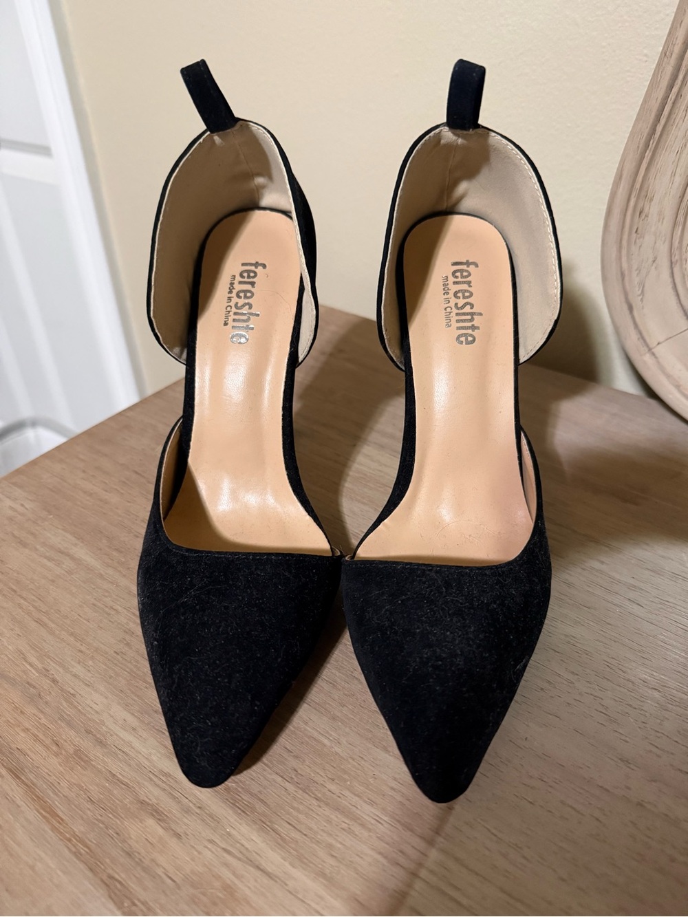 Black Pointed D'Orsay High Heels